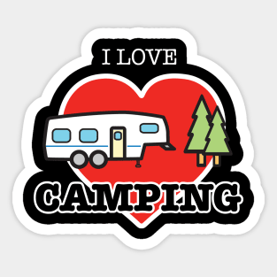 I Love Camping - Heart and Fifth Wheel Sticker